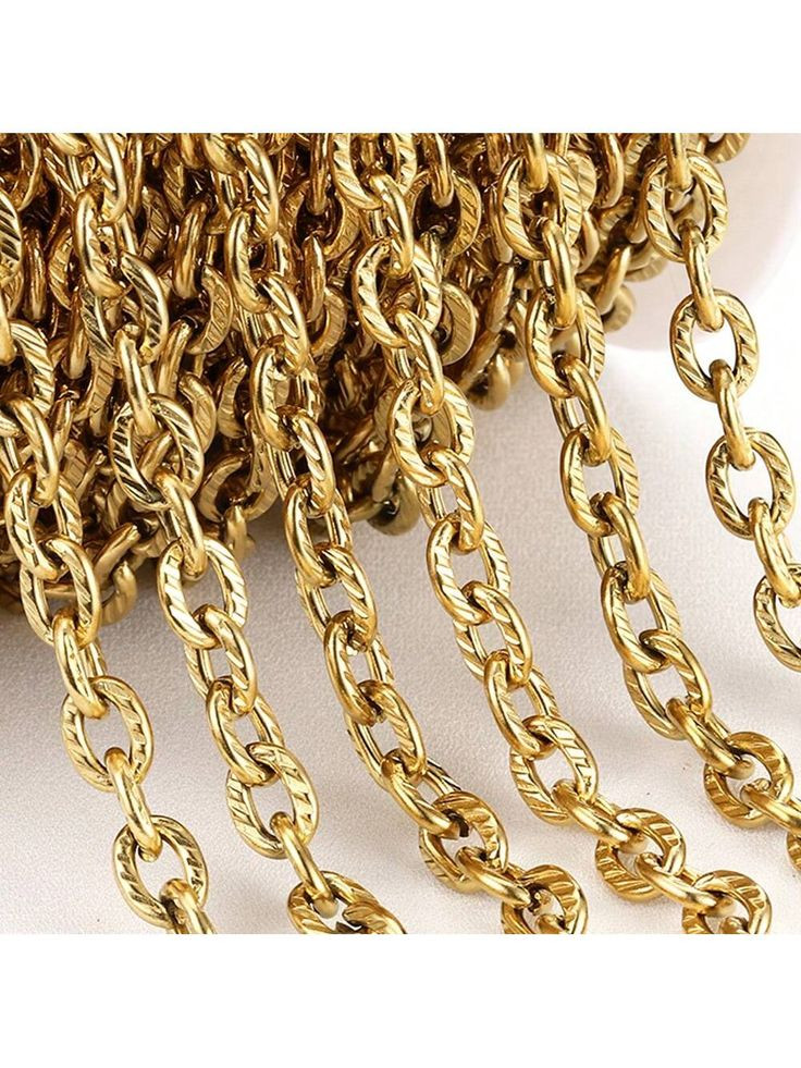 Chaîne Twist Acier Inoxydable Doré - 1mètre