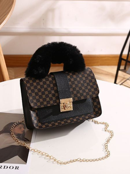 Sac à Main Vintage pour Fille - Chaîne métal & Imprimé